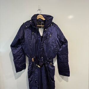NWT Bogner Vintage 90s Purple Quilted Jumpsuit Snowsuit with Belt